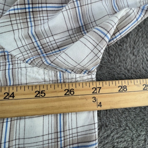 Wrangler Rugged Wear Plaid Short Sleeve Button Up Shirt Men - Picture 5 of 7